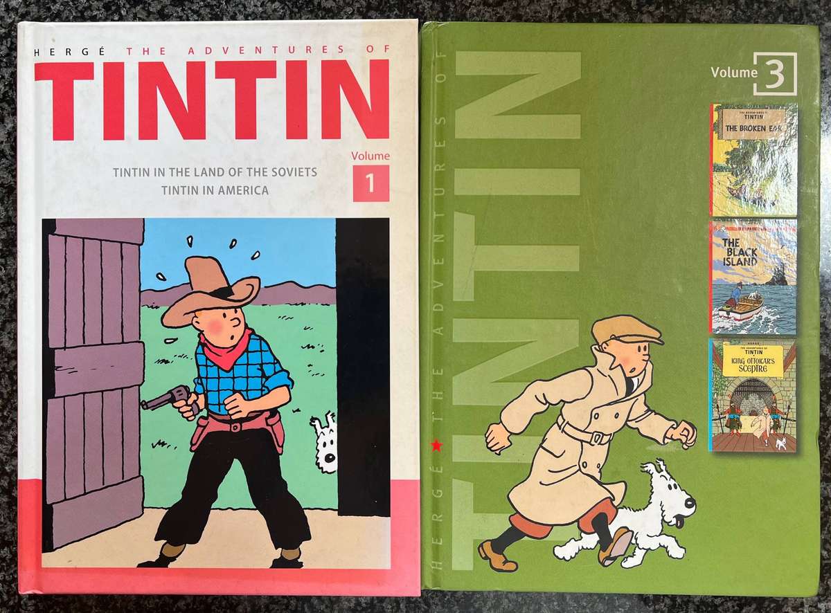 2 ADVENTURES OF TINTIN WITH MULTIPLE BOOKS IN EACH VOLUME:  VOLUME 1 & VOLUME 3