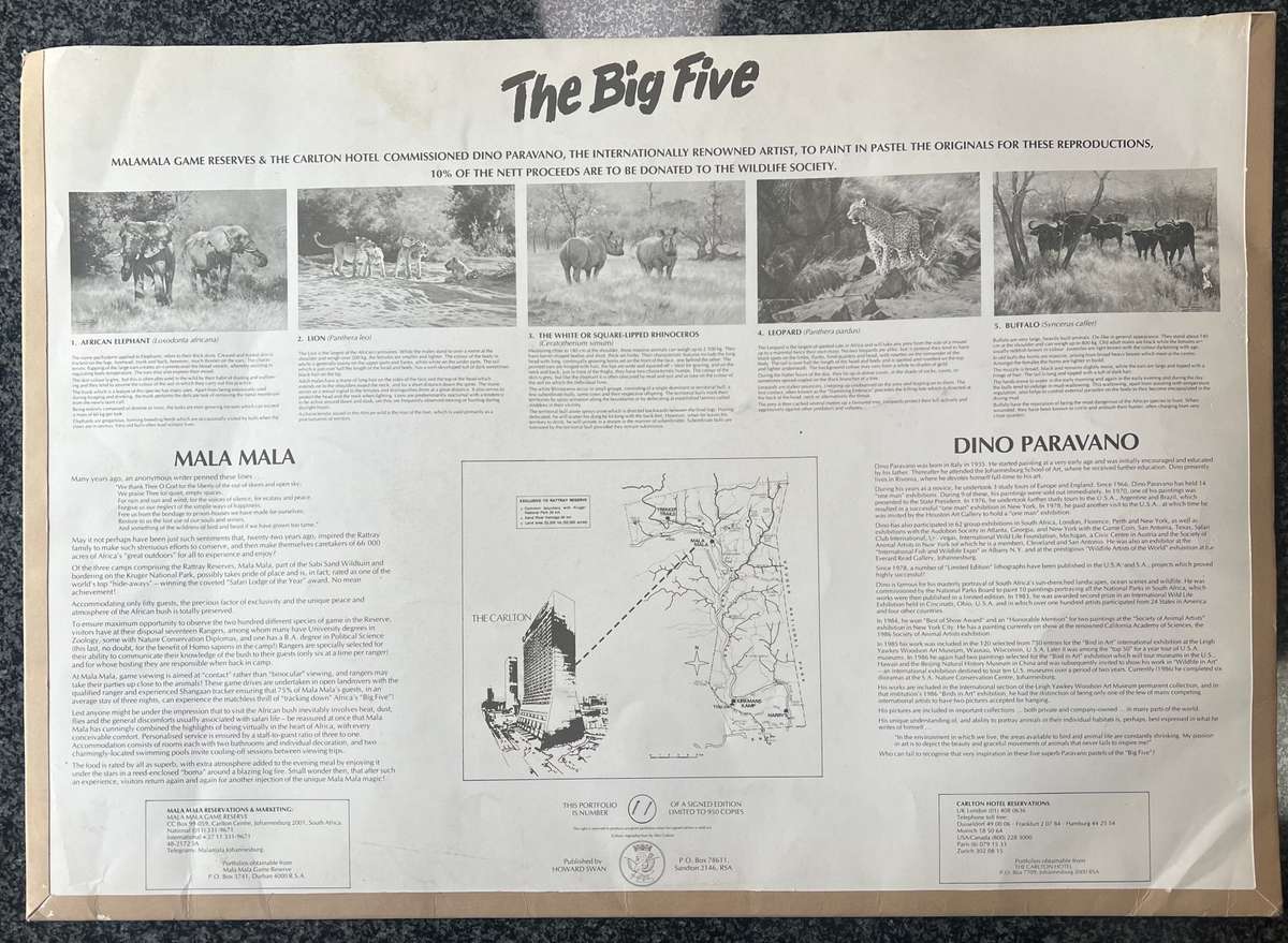 1 x COLLECTION OF 5 PRINTS
