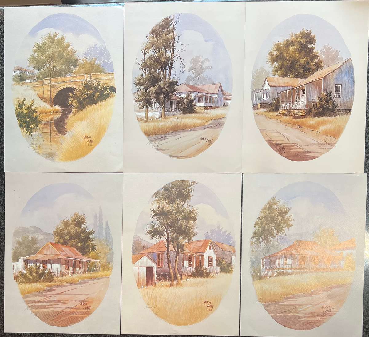 SIGNED, NUMBERED! 1 x COLLECTION OF 6 PRINTS BY LISTED ARTIST MALACHI SMITH