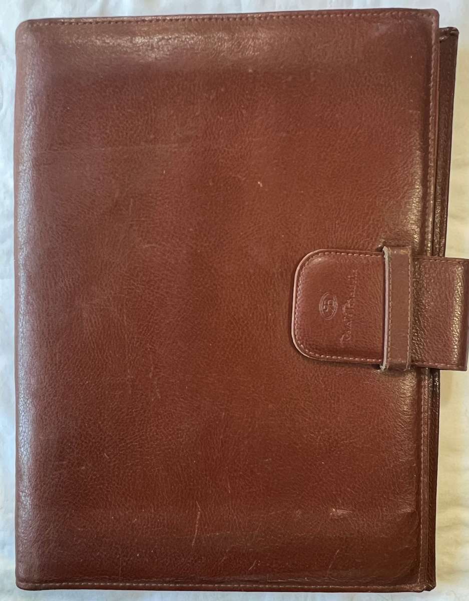 BROWN RENATO BALESTRA A4 SIZE LEATHER FOLDER IN EXCELLENT CONDITION