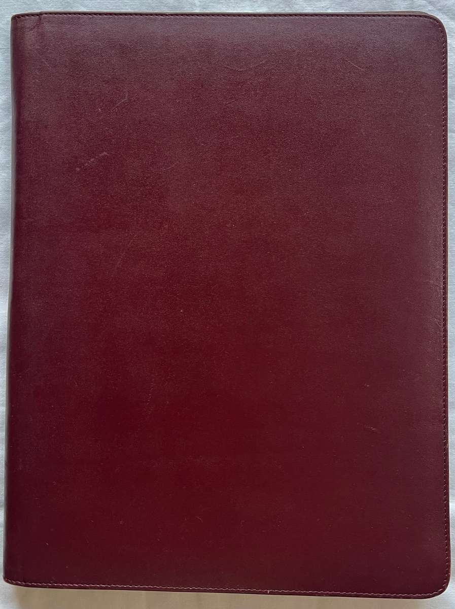 MAROON A4 SIZE LEATHER JAS HENNESSY AND CO COGNAC FRANCE FOLDER