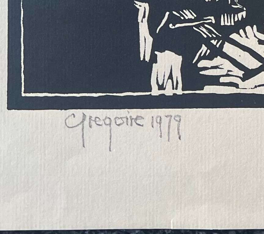SIGNED AND DATED! GREGOIRE BOONZAIER LINOCUT