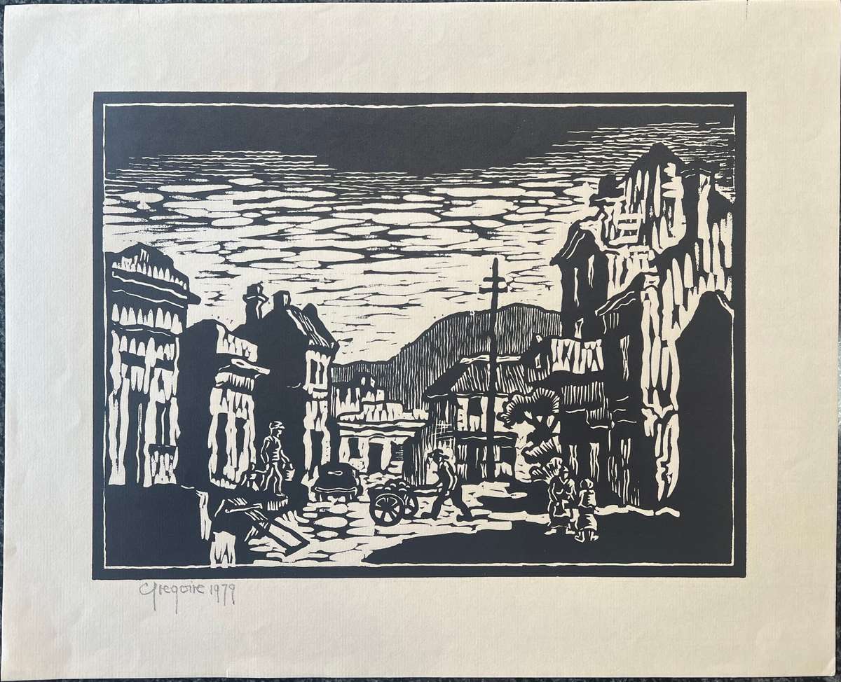 SIGNED AND DATED! GREGOIRE BOONZAIER LINOCUT