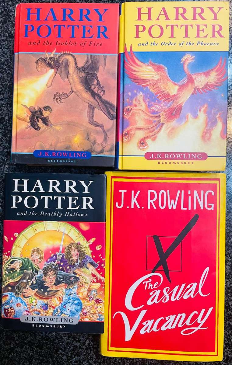 4 1ST EDITION J K ROWLING BOOKS! GOBLET OF FIRE, THE ORDER OF THE PHOENIX, THE DEATHLY HALLOWS,...