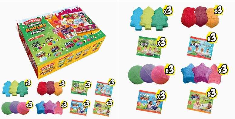 Baff Bombz, Gelli Play, Slime Play, Crackle Baff and SnoPlay - Xmas Advent Calendar 24pc