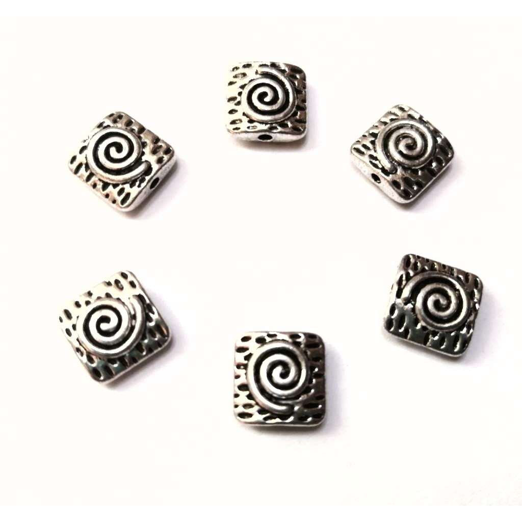 Beads / Metal Beads - 25pcs  - 10mm - silver color / Beads for crafting