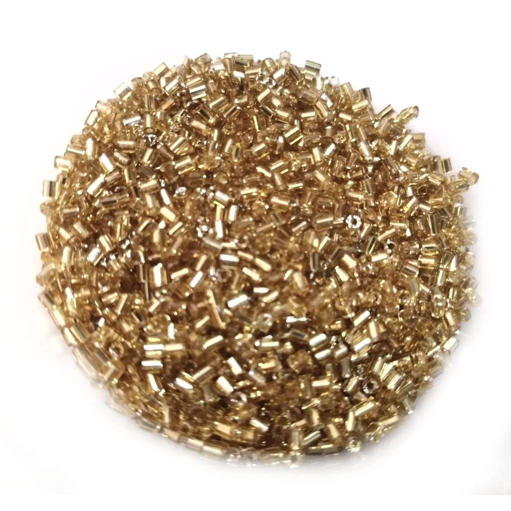 Beads / Glass  Seed Beads -10.000pcs  -2mm Size M21 - tubes  gold / Beads for crafting
