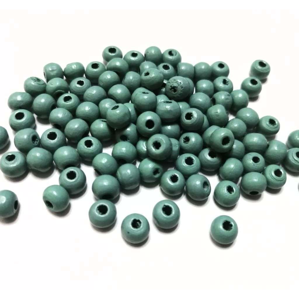 Beads / Wood Beads - turquoise- 100pcs - 6mm / Beads for crafting