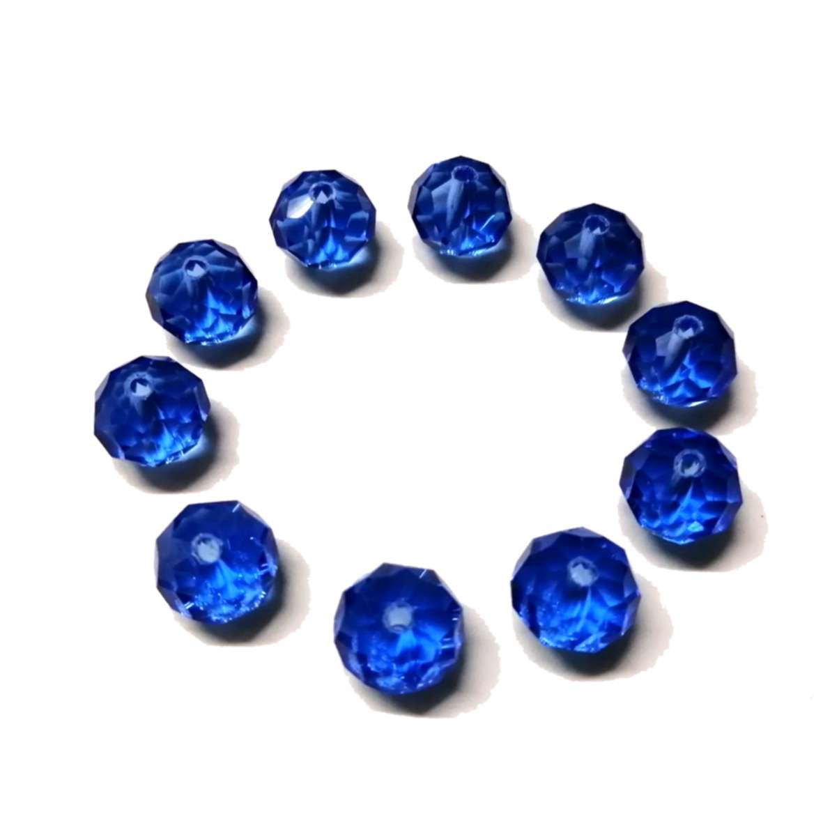 Beads / Crystal  Beads - 10mm rondel-BLUE - 10pcs / Beads for crafting