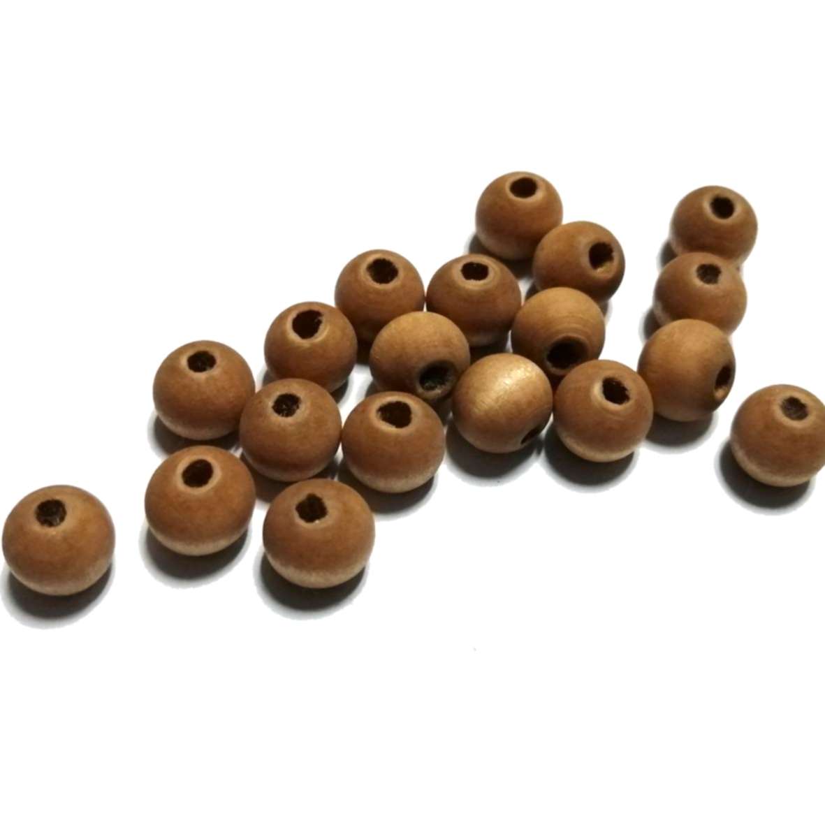 Beads / Wooden Beads - NUT BROWN silk mat washed- 20pcs - 10mm / Beads for crafting