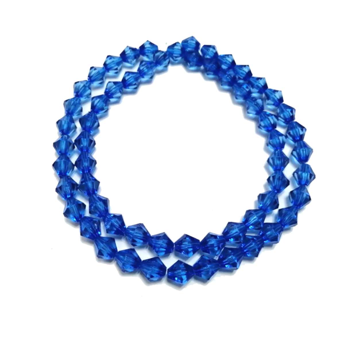 Beads / Acrylic Beads -8mm -60pcs-blue facetted bicone- crystal optic - for jewellery crafting