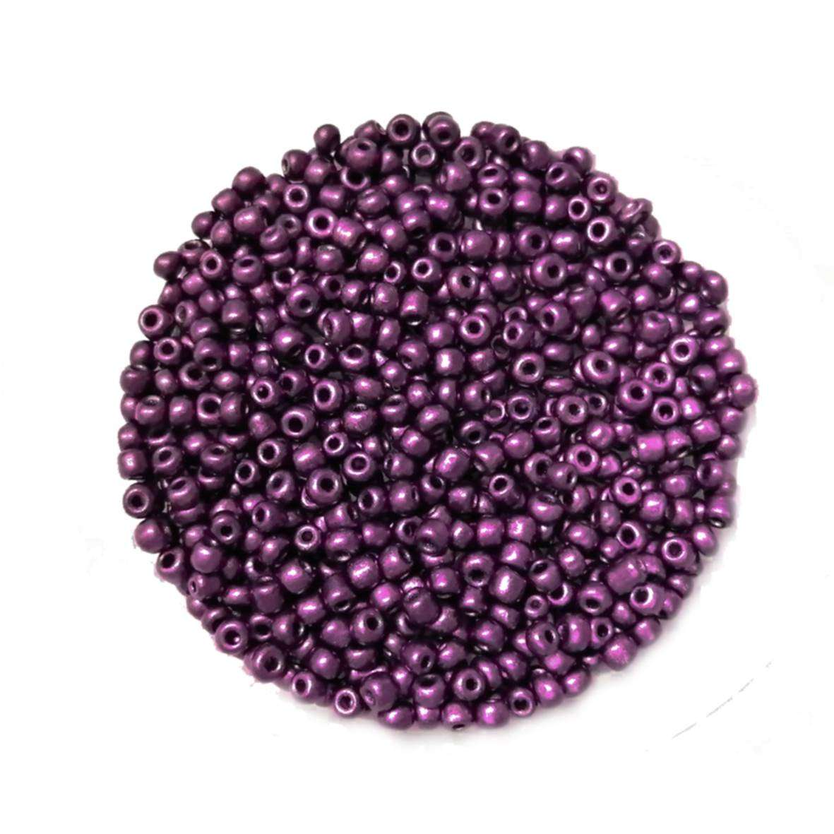 Beads / Glass  Seed Beads -500pcs-3mm -size 8 -dark metalic purple / Beads for crafting