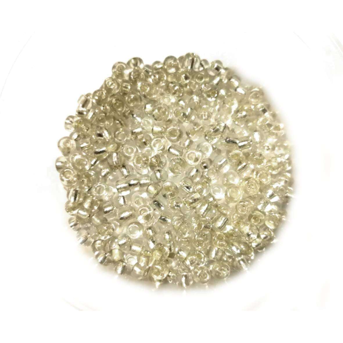 Beads / Glass  Seed Beads +/- 220pcs  - 4mm - size 8- silver / Beads for crafting