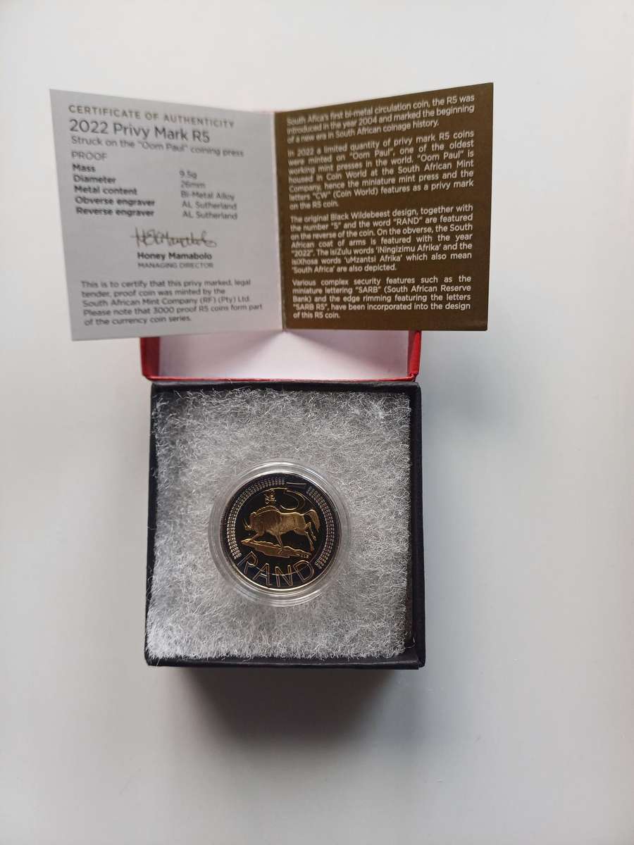 2004 and 2022 CW Oom Paul Mintmark  R5 coins