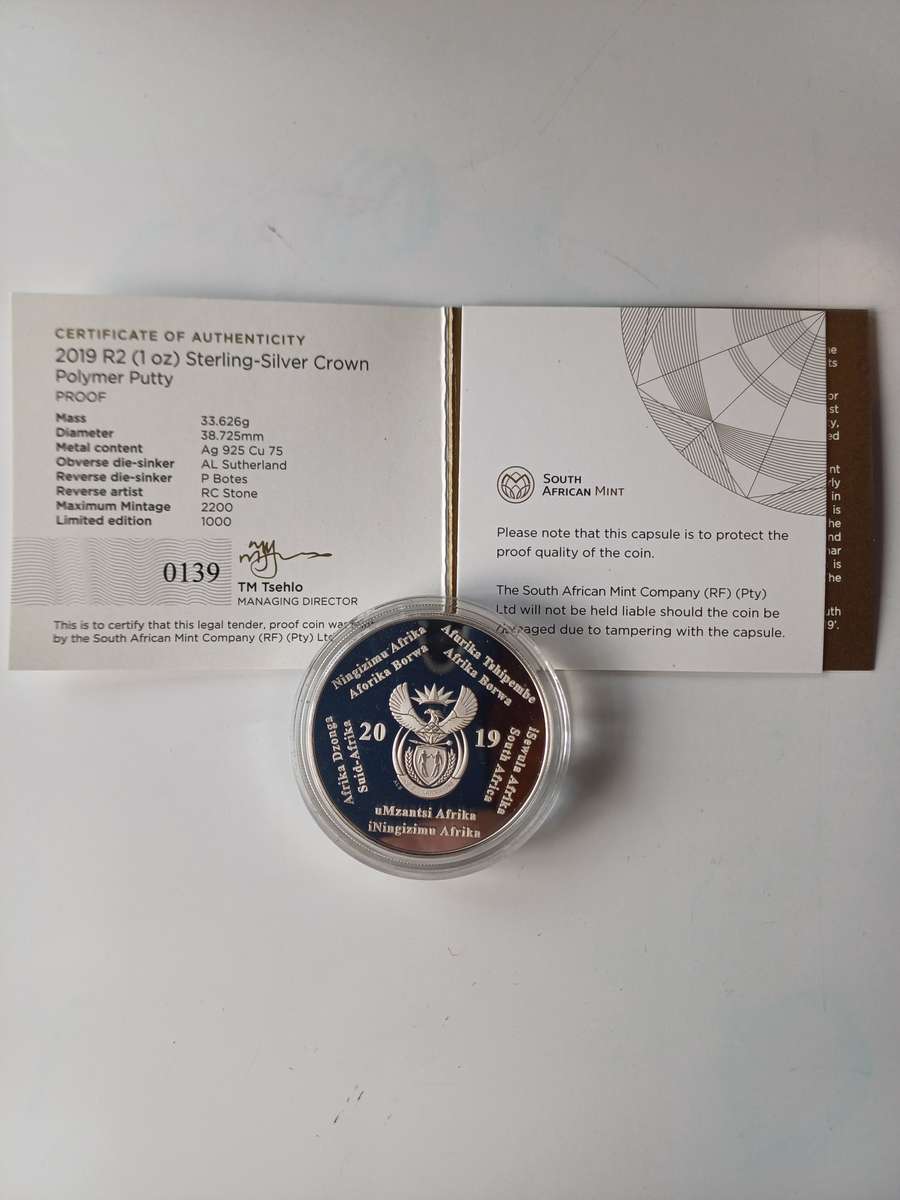 2019 R2 1oz sterling silver crown-Polymer Putty