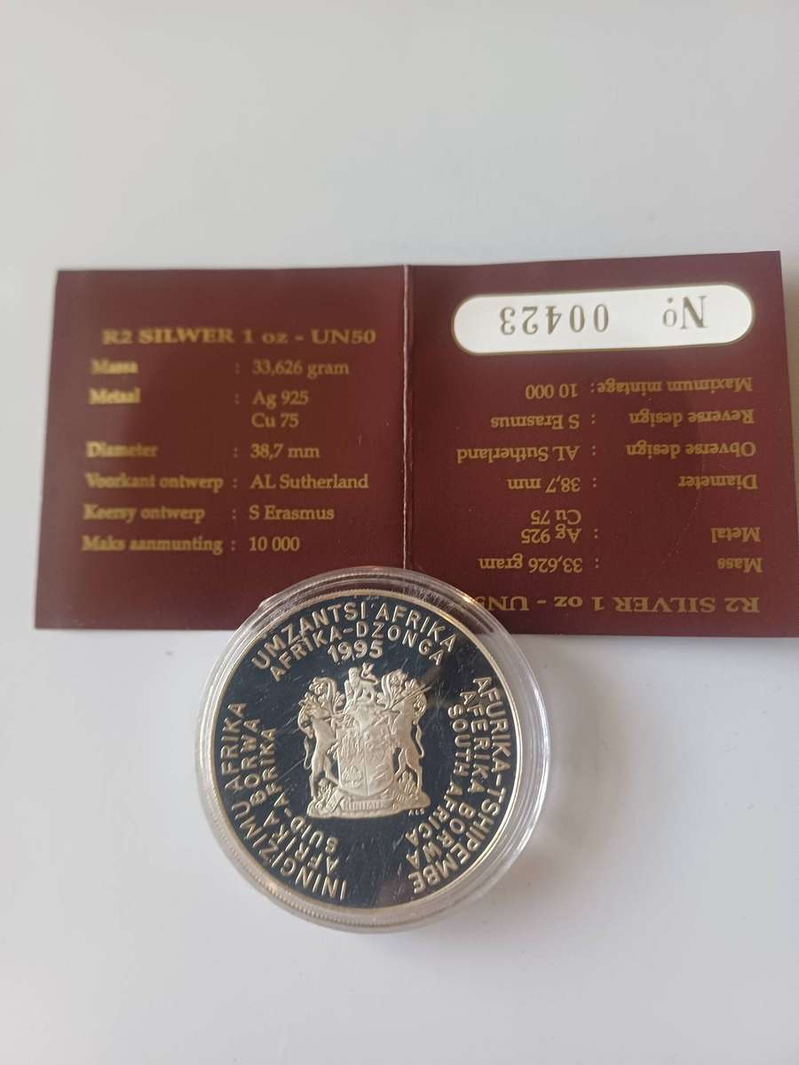 1995 United Nations 1oz silver R2 coin
