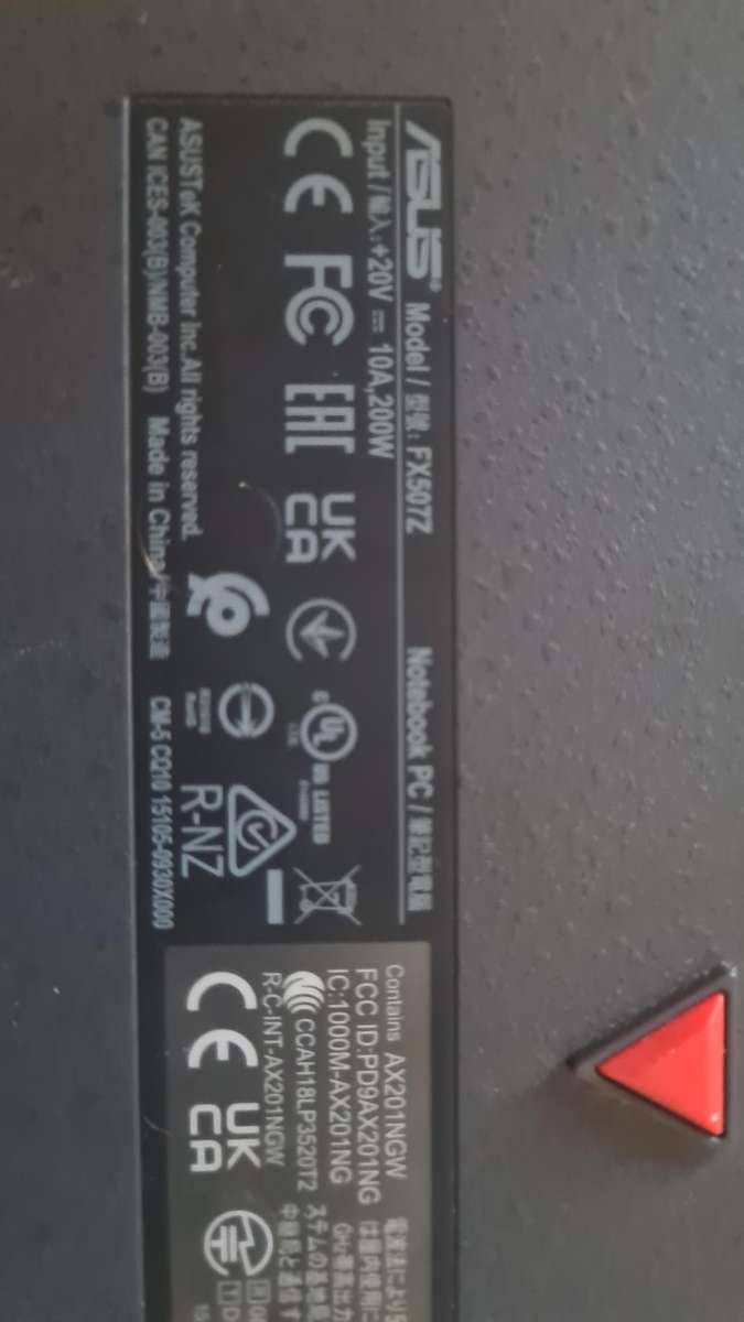 ASUS FX507ZC4-I716512G0W TUF Gaming Laptop Parts/Repair