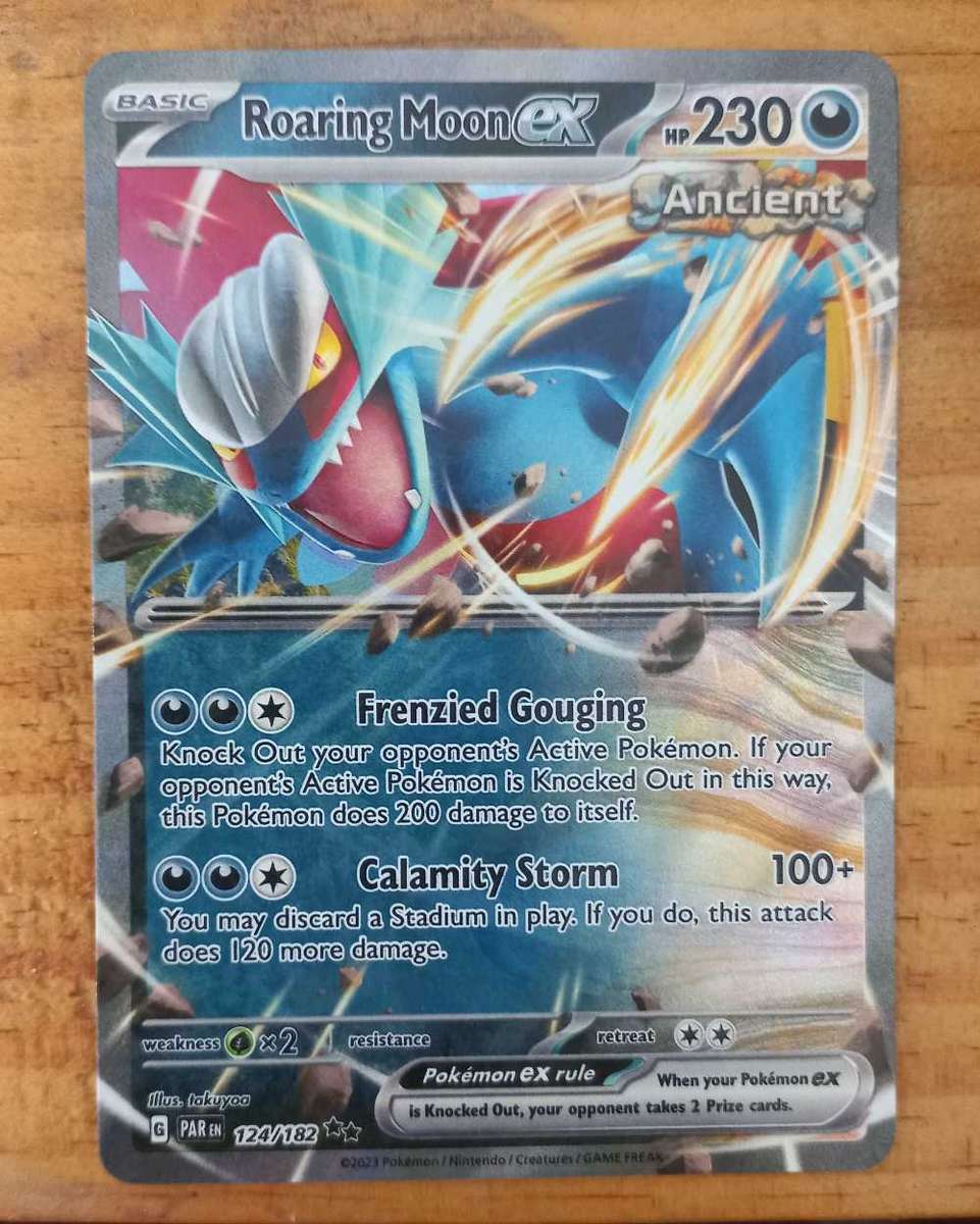 Roaring Moon EX 124/182 from Paradox Rift Pokemon card