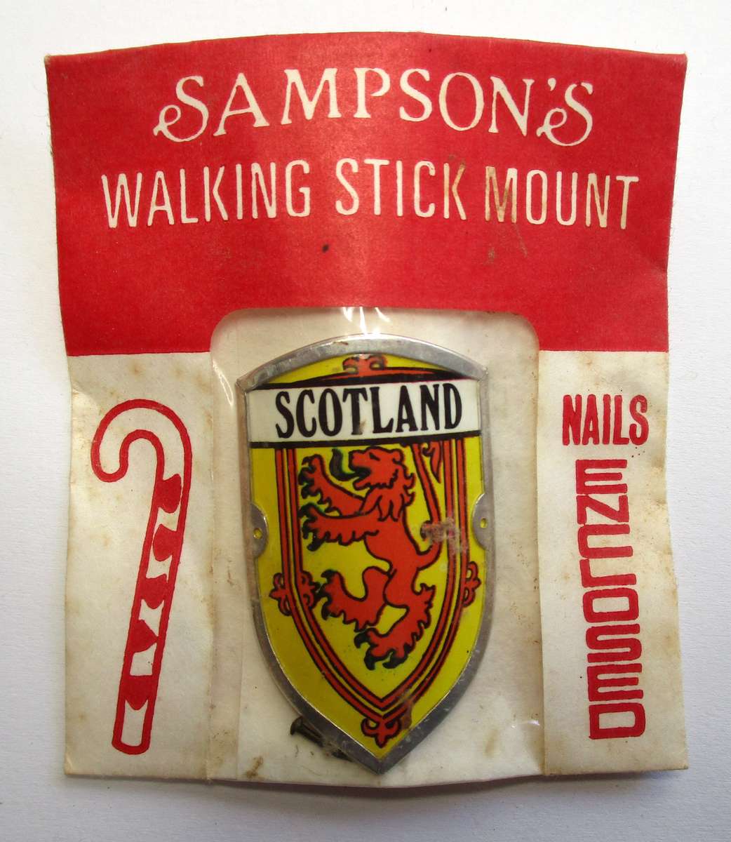 Vintage Walking Stick mount / badge - Sampson's Badges - Scotland