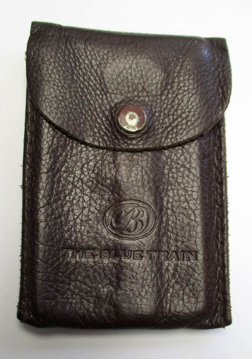 Vintage Blue Train Leather key pocket