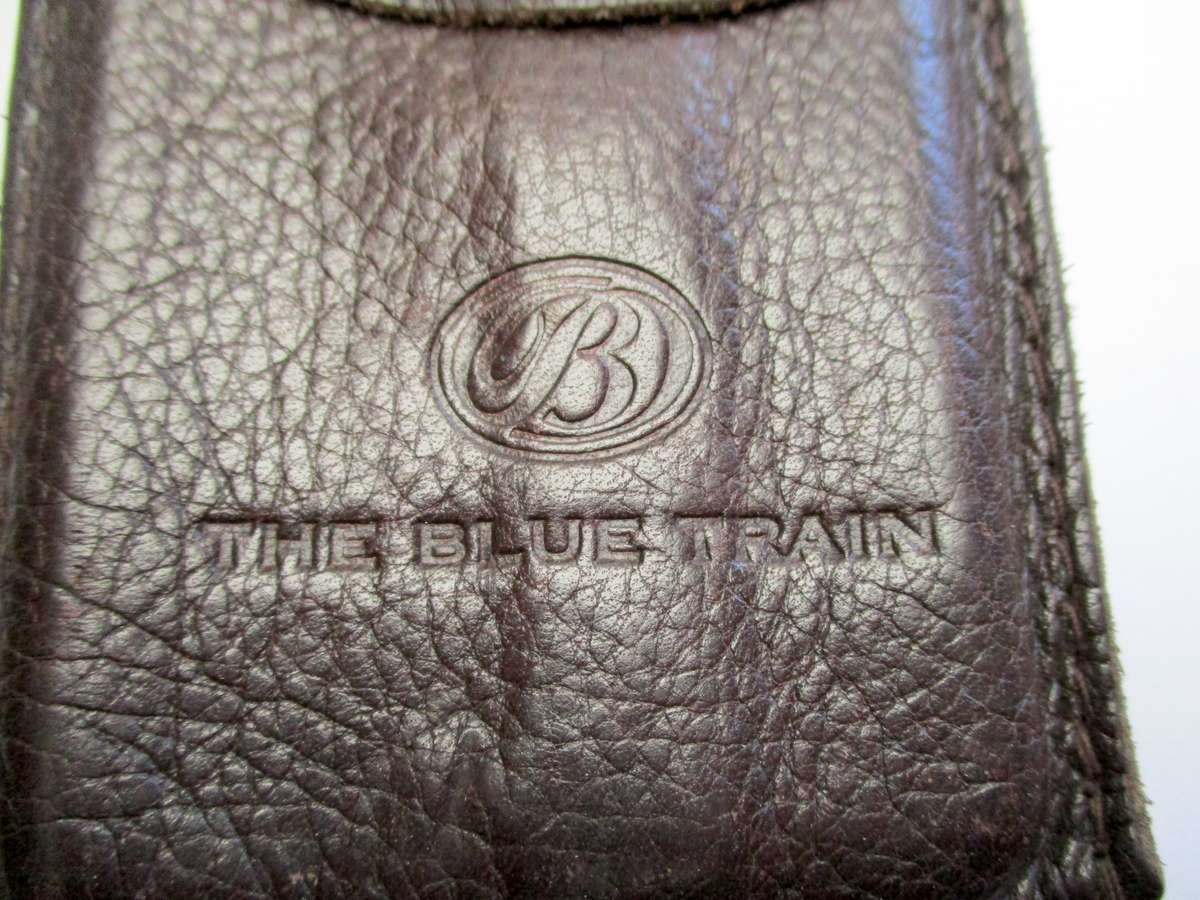 Vintage Blue Train Leather key pocket