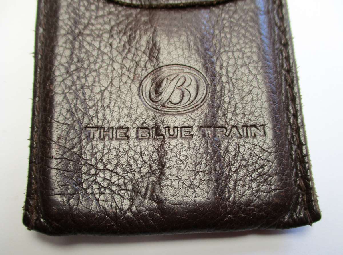 Vintage Blue Train Leather key pocket