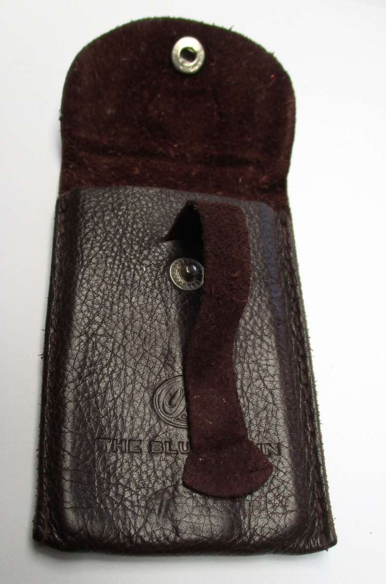 Vintage Blue Train Leather key pocket