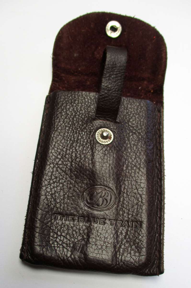 Vintage Blue Train Leather key pocket