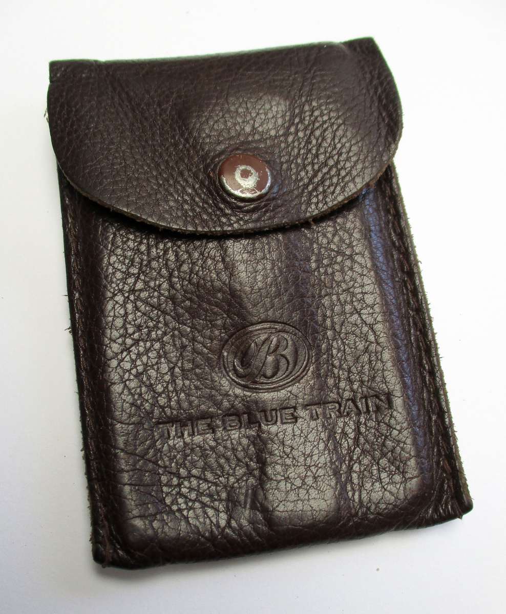 Vintage Blue Train Leather key pocket