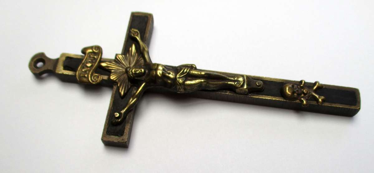 Vintage Crucifix - Brass and wood