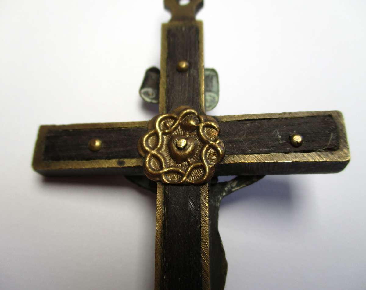 Vintage Crucifix - Brass and wood