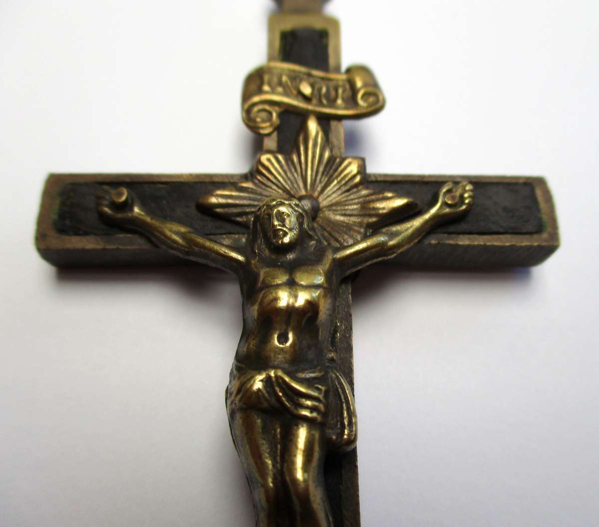 Vintage Crucifix - Brass and wood