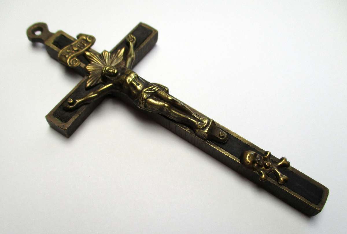 Vintage Crucifix - Brass and wood
