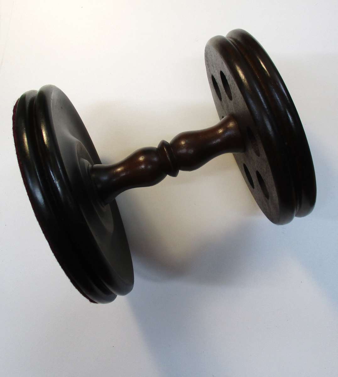 Old solid wood pipe stand for six pipes