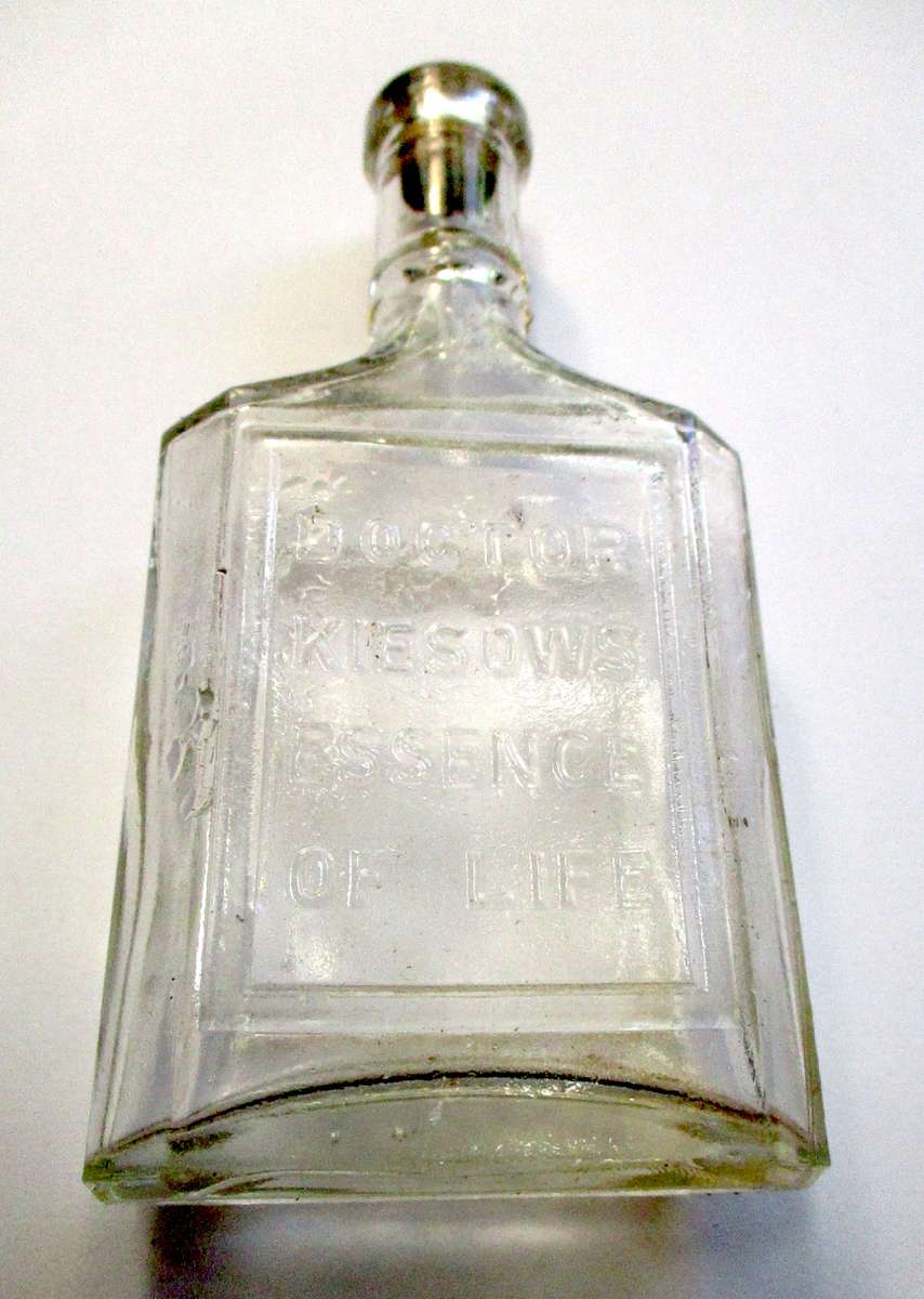 Antique / vintage bottle - Dr. Kiesows Essence of Life Bottle with cork. Made in Pretoria
