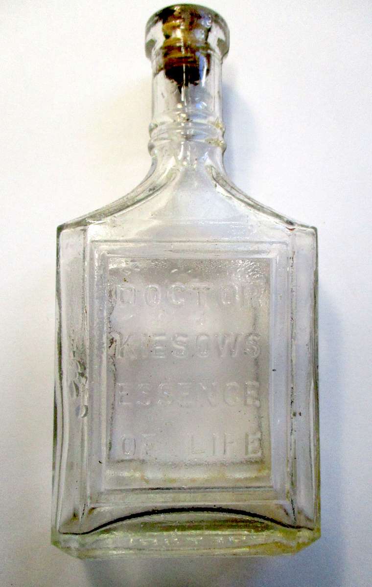 Antique / vintage bottle - Dr. Kiesows Essence of Life Bottle with cork. Made in Pretoria