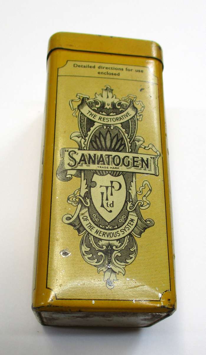 Vintage Sanatogen Tin - Made in Greenford, England - Therpeutic Products Ltd.