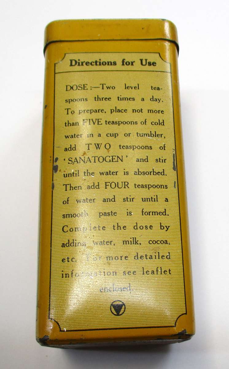 Vintage Sanatogen Tin - Made in Greenford, England - Therpeutic Products Ltd.