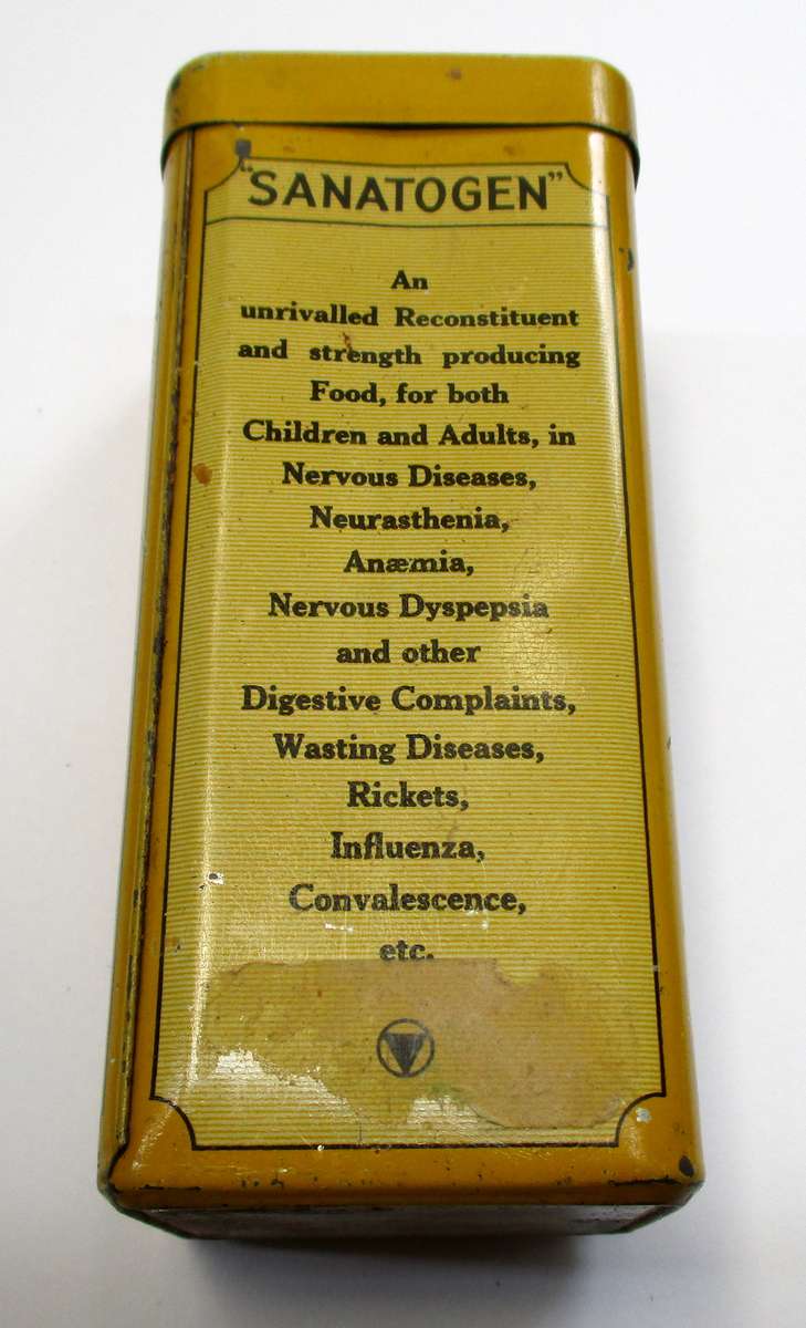 Vintage Sanatogen Tin - Made in Greenford, England - Therpeutic Products Ltd.