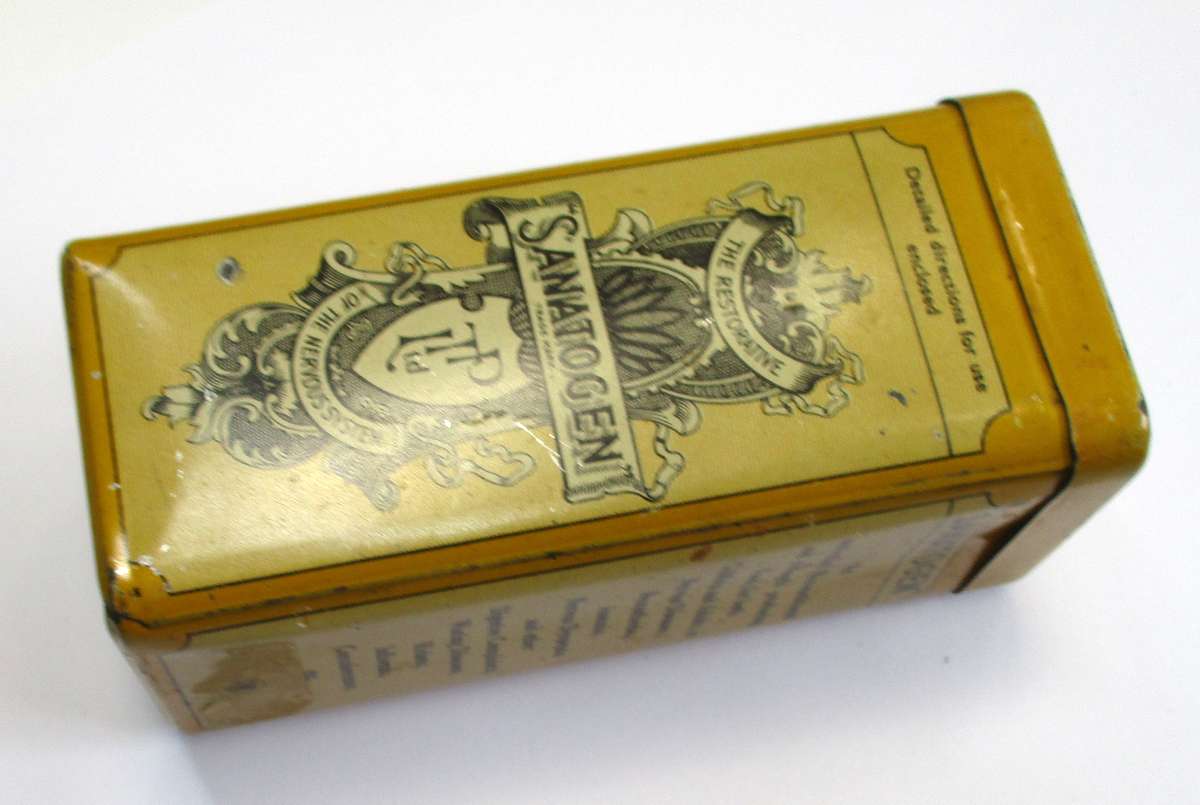 Vintage Sanatogen Tin - Made in Greenford, England - Therpeutic Products Ltd.