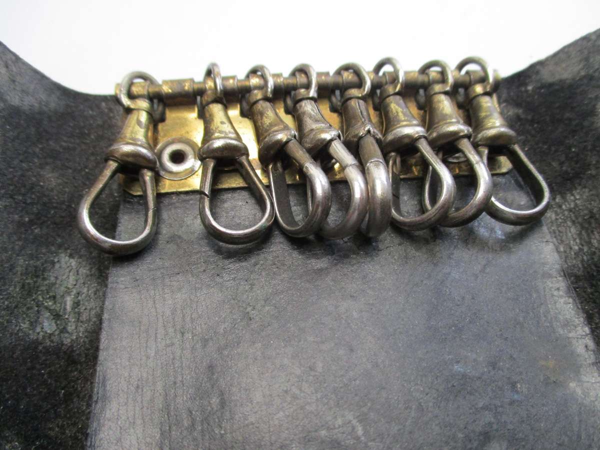 Vintage Black Leather Key Wallet