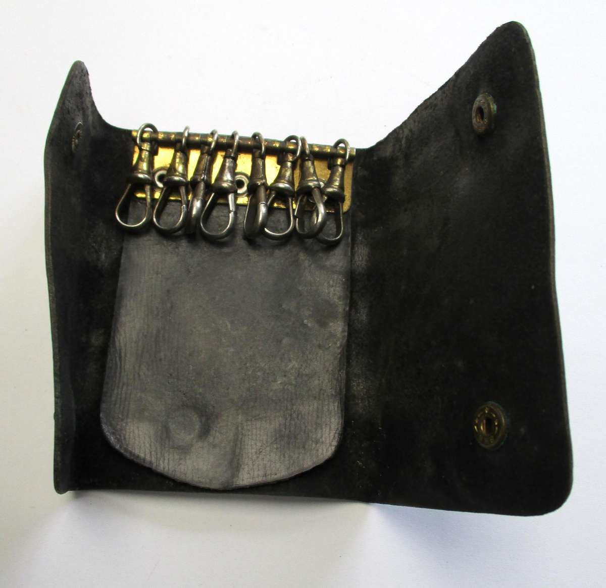 Vintage Black Leather Key Wallet