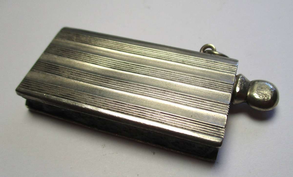 Art Deco - Alpacca Silver Book Lighter with Flint Striker