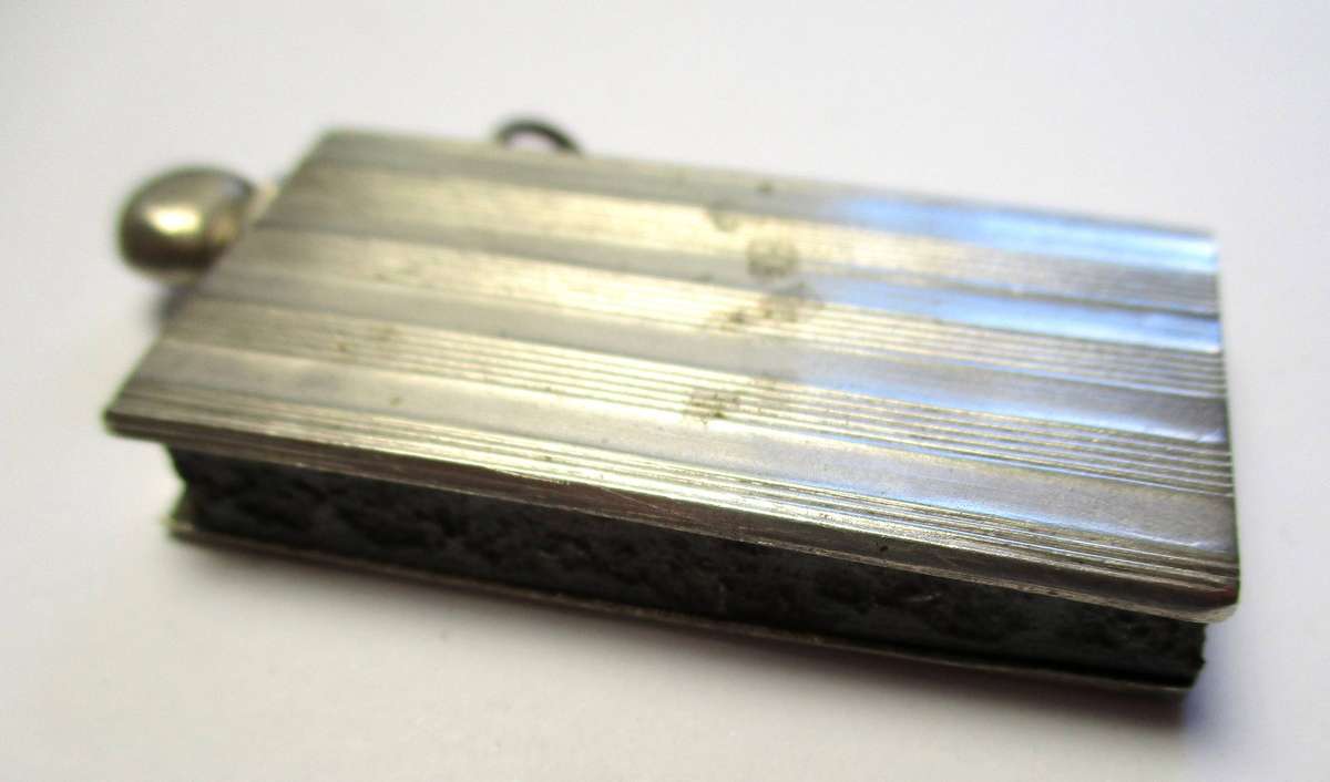 Art Deco - Alpacca Silver Book Lighter with Flint Striker