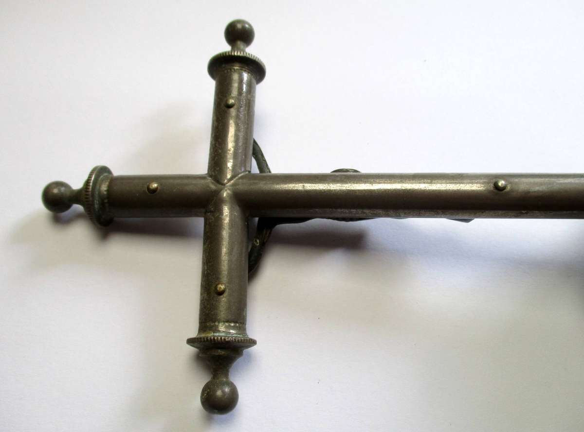 Vintage Plated Brass Crucifix on stand - 15cm height