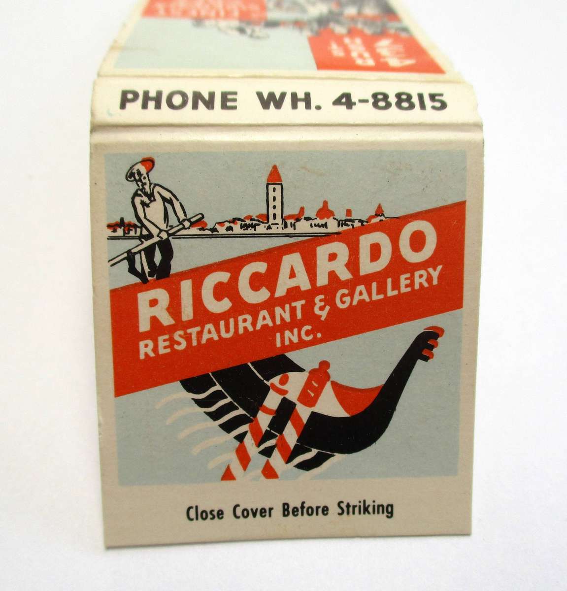 Vintage Matchbook - Riccardo Restaurant & Gallery, Chicago, USA