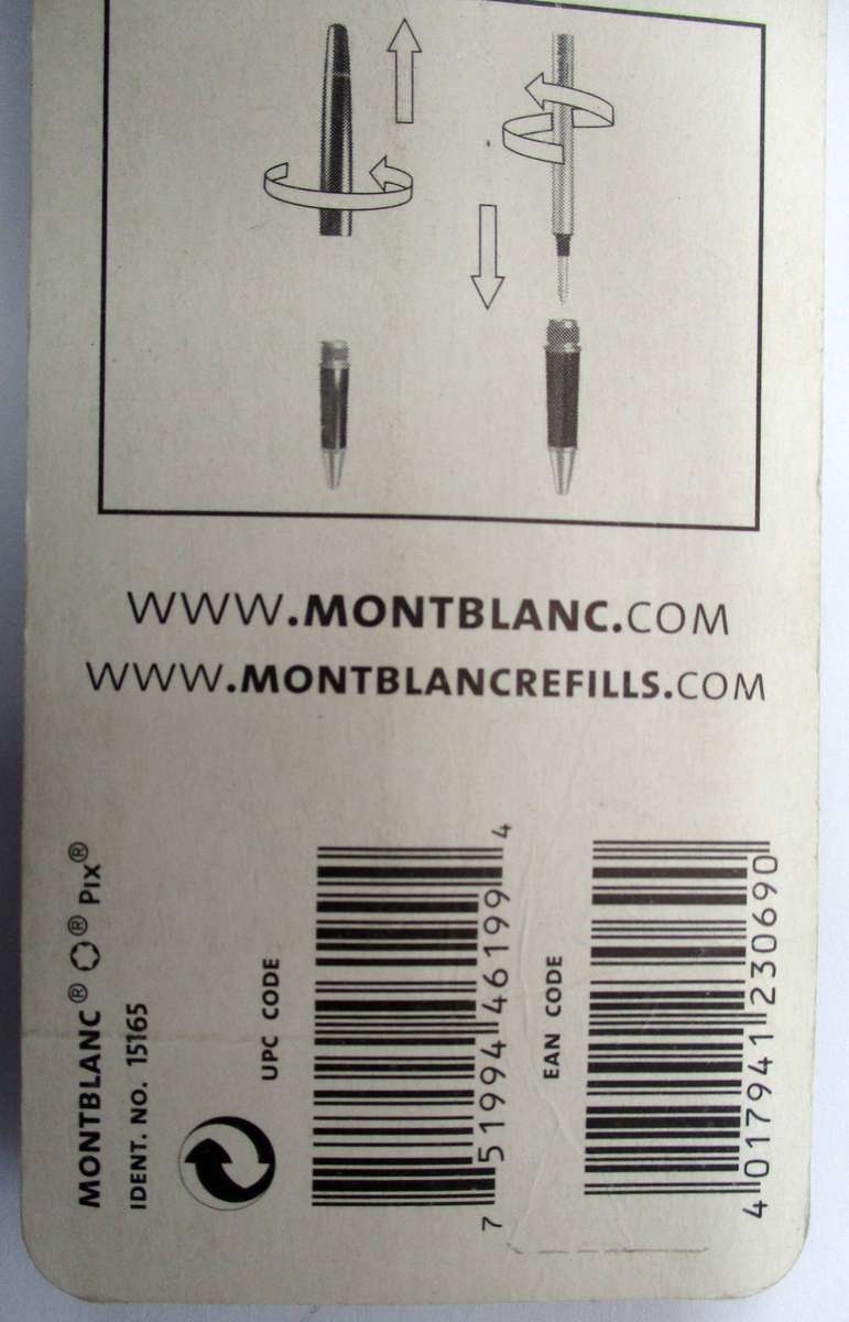 Mont Blanc Rollerball Refills - Blue Medium Point - For Meisterstruck LeGrand