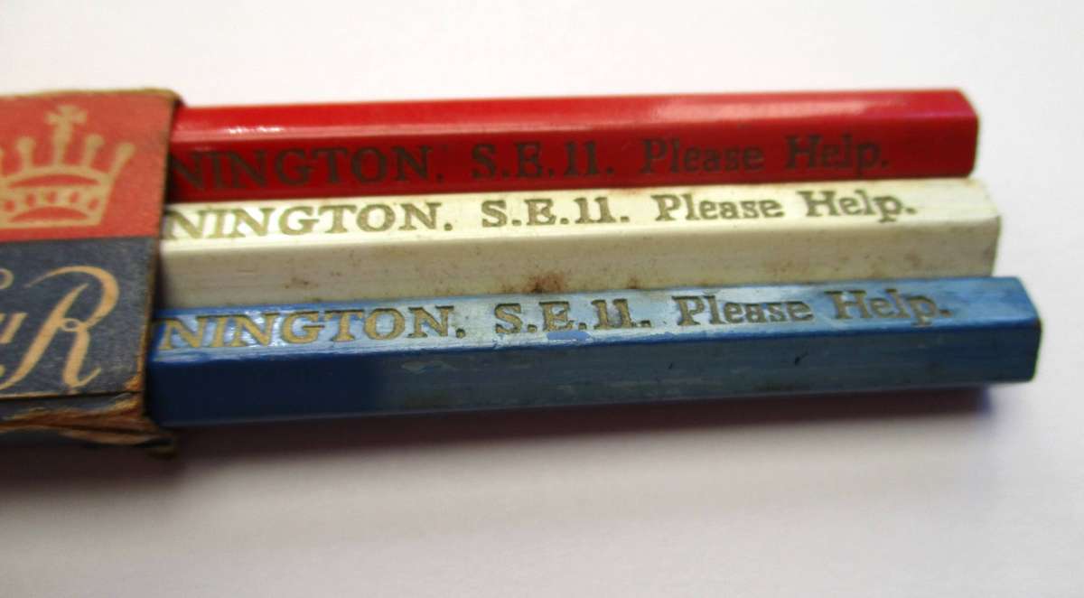 British Elizabeth II Coronation Commemorative Pencil Set - Flag colours - 1953 / UK