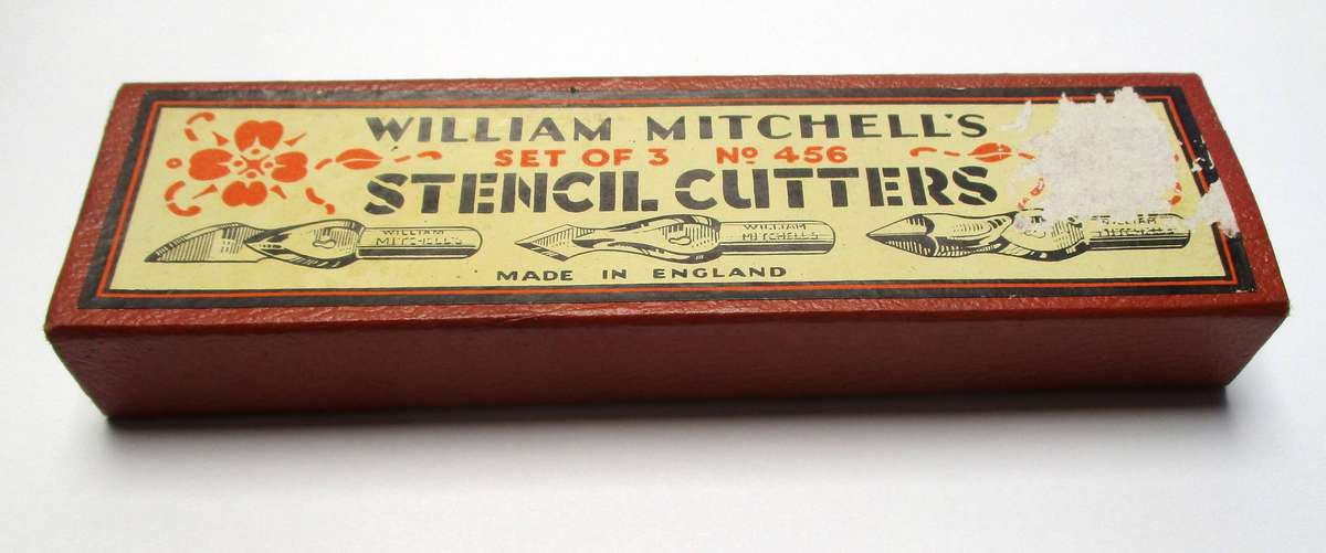 Vintage William Mitchell's Stencil Cutters - Full set of 3 in original box