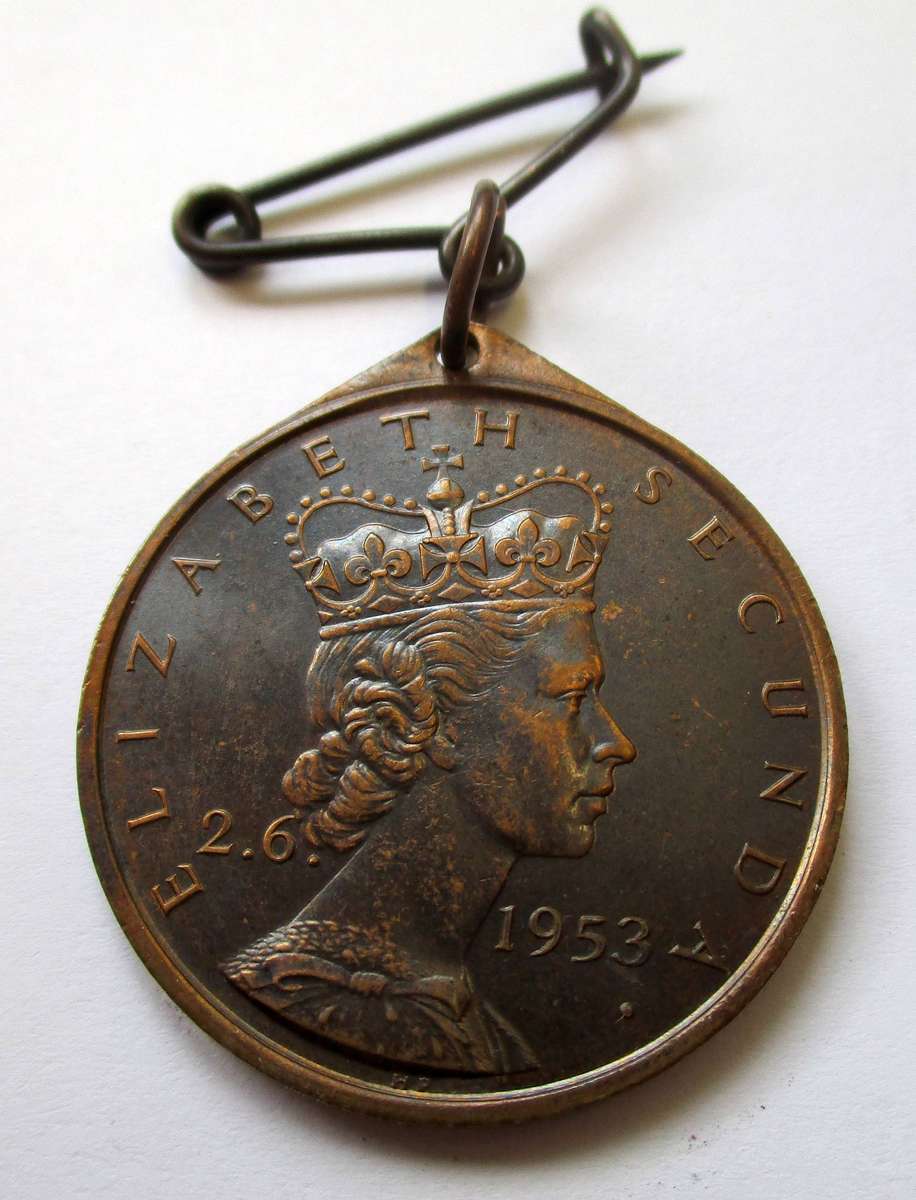 SA Union Bronze Medallion - Elizabeth II Coronation - Barberton 1953